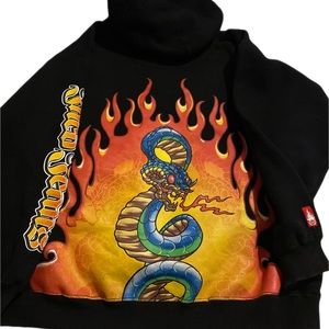 JNCO Jeans Vintage Black Dragon Pullover Hoodie XL